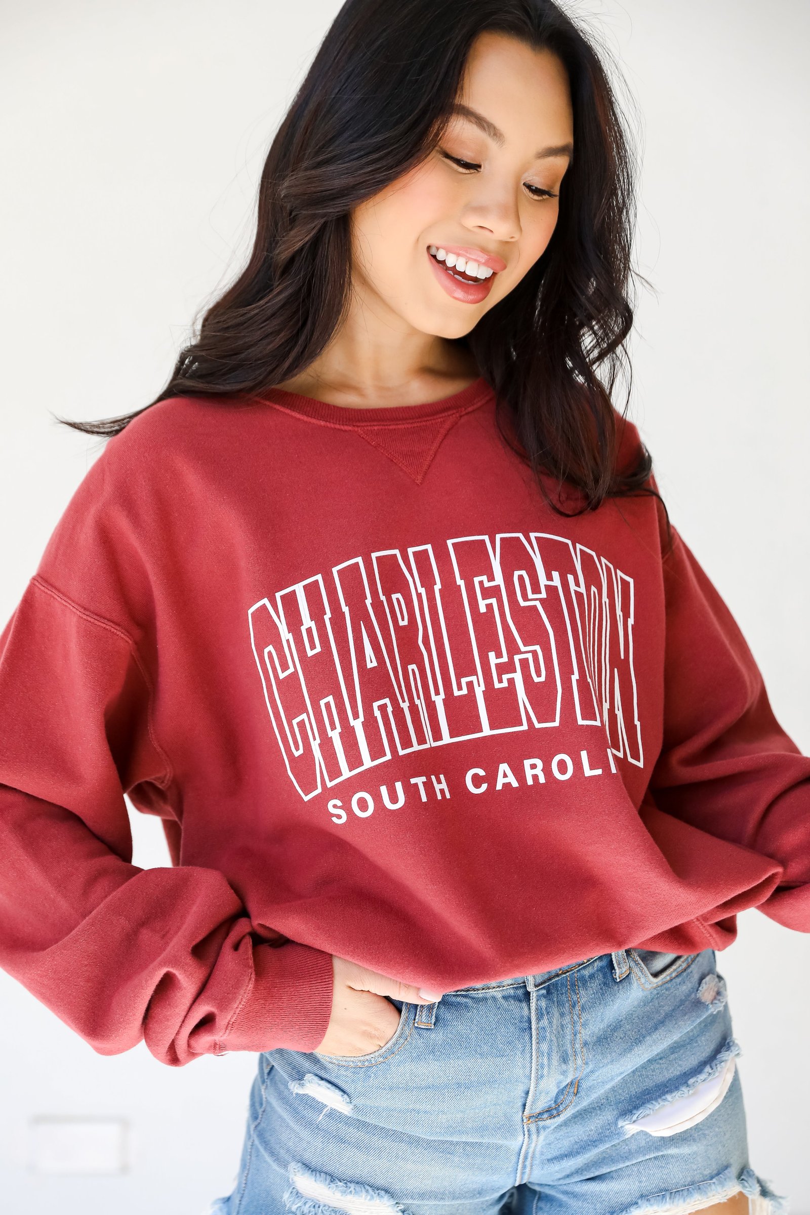 Maroon Charleston South Carolina Sweatshirt AL12